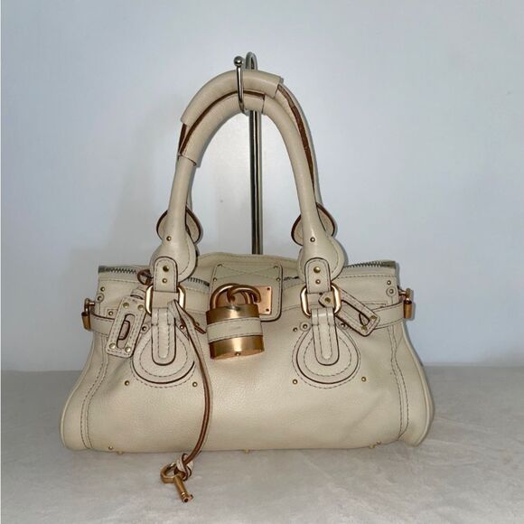 Chloe Handbags - Authentic Chloe Leather Satchel Beige Medium